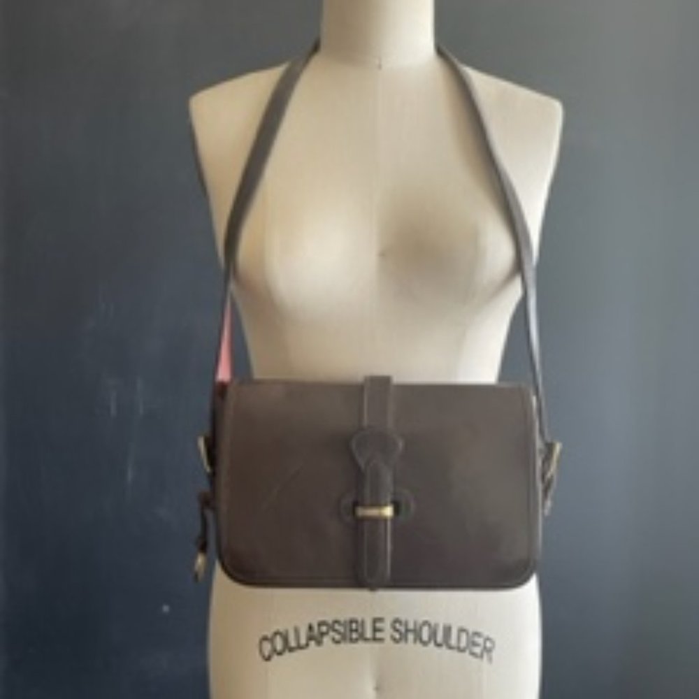 Vintage Dooney and Bourke Saddle Bag - Circa 1980's Olive Green